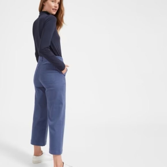 Everlane Blue Wide-Leg Cropped Chino Pants - Picture 3 of 15